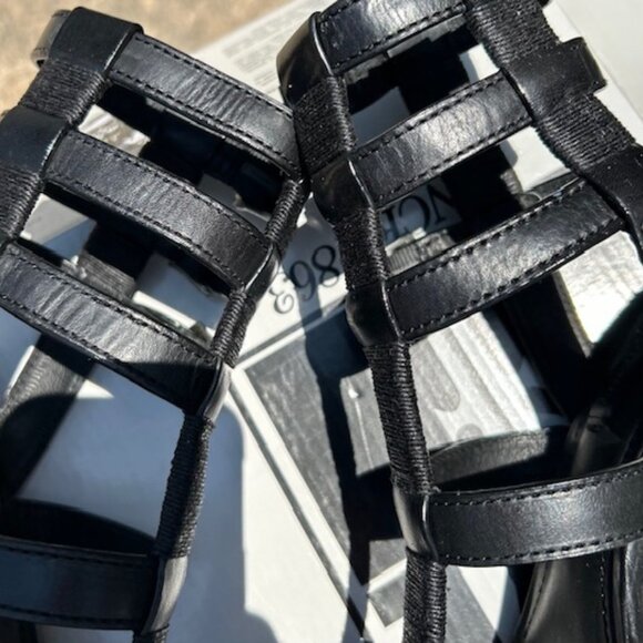 Frye Suzie Gladiator Womens Black Leather Strap Block Heels - Picture 4 of 16